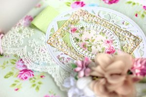Baby Girl Scrapbook Album Cover with Die-Cutting and Stitching by Elena Olinevich for Spellbinders
