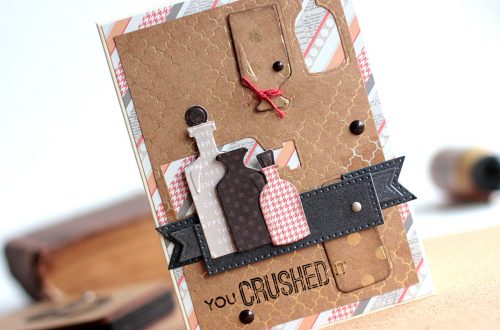 Masculine Cards by Elena Olinevich for Spellbinders using S3-298 Bottles dies