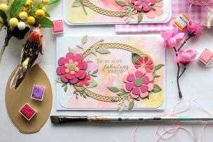 Handmade Floral Cards with Die D-Lites by Elena Olinevich for Spellbinders. Dies used - S2-269 Flower Power, S2-271 Plants, S5-327 Annabelle's Trousseau Layering Frame Medium. #spellbinders #diecutting #handmadecard