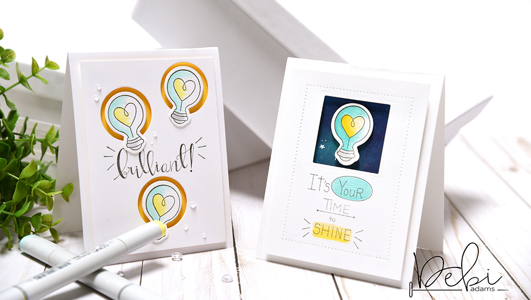 Spellbinders Take Two: Creating Two Cards Using the Latest Collection, "Love, Set, Match" by Debi Adams using Wink Wink Love Set Match by Debi Adams Stamp and Die Set #spellbinders #diecutting #stamping #cardmaking