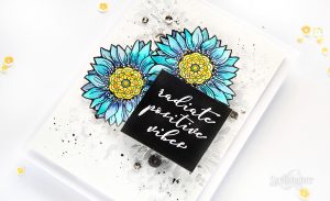 Sunflower Cool Vibes Stamp & Die Set designed by Stephanie Low. Handmade cards by Erum Tasneem for Spellbinders #spellbinders #cardmaking #stamping #watercolor
