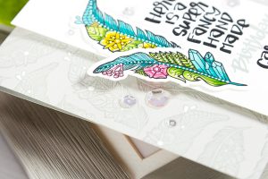 Spellbinders Super Fancy Handmade Birthday Card by Yana Smakula using SDS-100 Feathers Cool Vibes by Stephanie Low Stamp and Die Set #cardmaking #birthdaycard #stamping #handmadecard