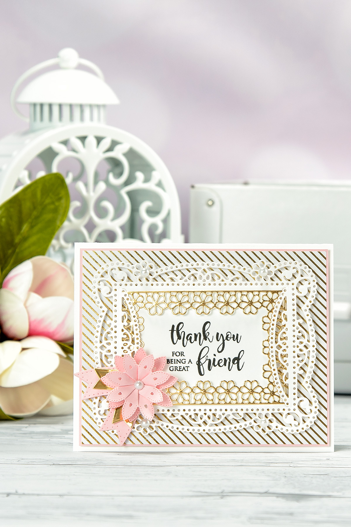 Cardmaking Inspiration Thank You For Being A Great Friend Card Spellbinder Blog
