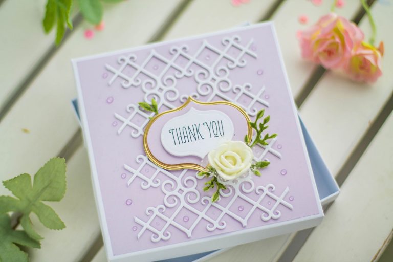 How to Decorate Gift Boxes with Spellbinders Dies. Project by Elena Salo for Spellbinders. Using: S2-271 Plants, S3-303 Little Plants, S5-278 Royale Flourish, S5-305 Untamed Scrolls dies #spellbinders #diecutting #giftwrap