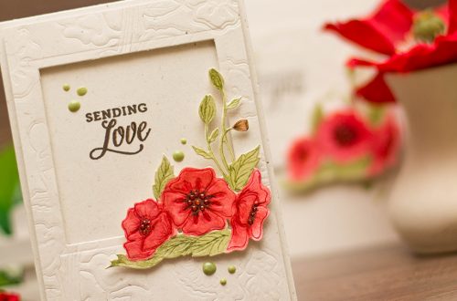 Lavender & Poppies Inspiration with Elena Salo for Spellbinders using S3-291 Poppy & Lavender Spray, S3-292 Corner Poppies, S4-815 Poppies #spellbinders #cardmaking #diecutting #poppies