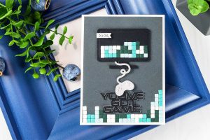 Cardmaking Inspiration | You've Got Game Card by Yana Smakula for Spellbinders. Using: S3-310​ ​You've​ ​Got​ ​Game​, S5-330​  ​Lunette Arched​ ​Borders​ dies. #spellbinders #neverstopmaking #diecutting #handmadecard #gamercard #papercrafting