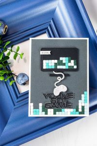 Cardmaking Inspiration | You've Got Game Card by Yana Smakula for Spellbinders. Using: S3-310​ ​You've​ ​Got​ ​Game​, S5-330​  ​Lunette Arched​ ​Borders​ dies. #spellbinders #neverstopmaking #diecutting #handmadecard #gamercard #papercrafting