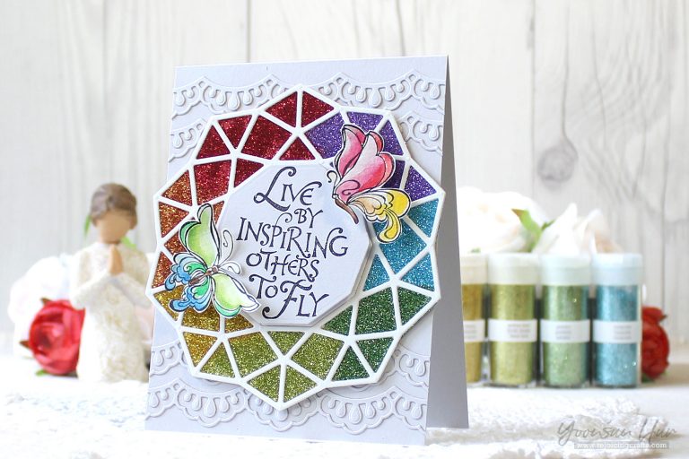 Bible Journaling Inspiration | Live By Inspiring Others with Yoonsun Hur for Spellbinders using SBS-142 Inspiring Others S5-280 Geo Flower #spellbinders #neverstopmaking #diecutting #stamping #handmadecard 