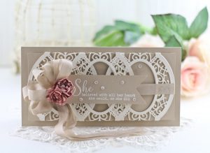 Easy Elements in a Row Card by Becca Feeken  for Spellbinders using S5-329 Hannah Elise Layering Frame and S6-050 Cinch and Go Flowers, #diecutting #stamping 