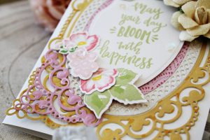 Spellbinders Chantilly Paper Lace Collection by Becca Feeken - Inspiration with Melissa Phillips using S4-820 Vintage Pierced Banners, ,S5-327 Annabelle’s Trousseau, S5-330 Lunette Arched Borders #spellbinders #cardmaking #diecutting #handmadecard #chantillypaperlace