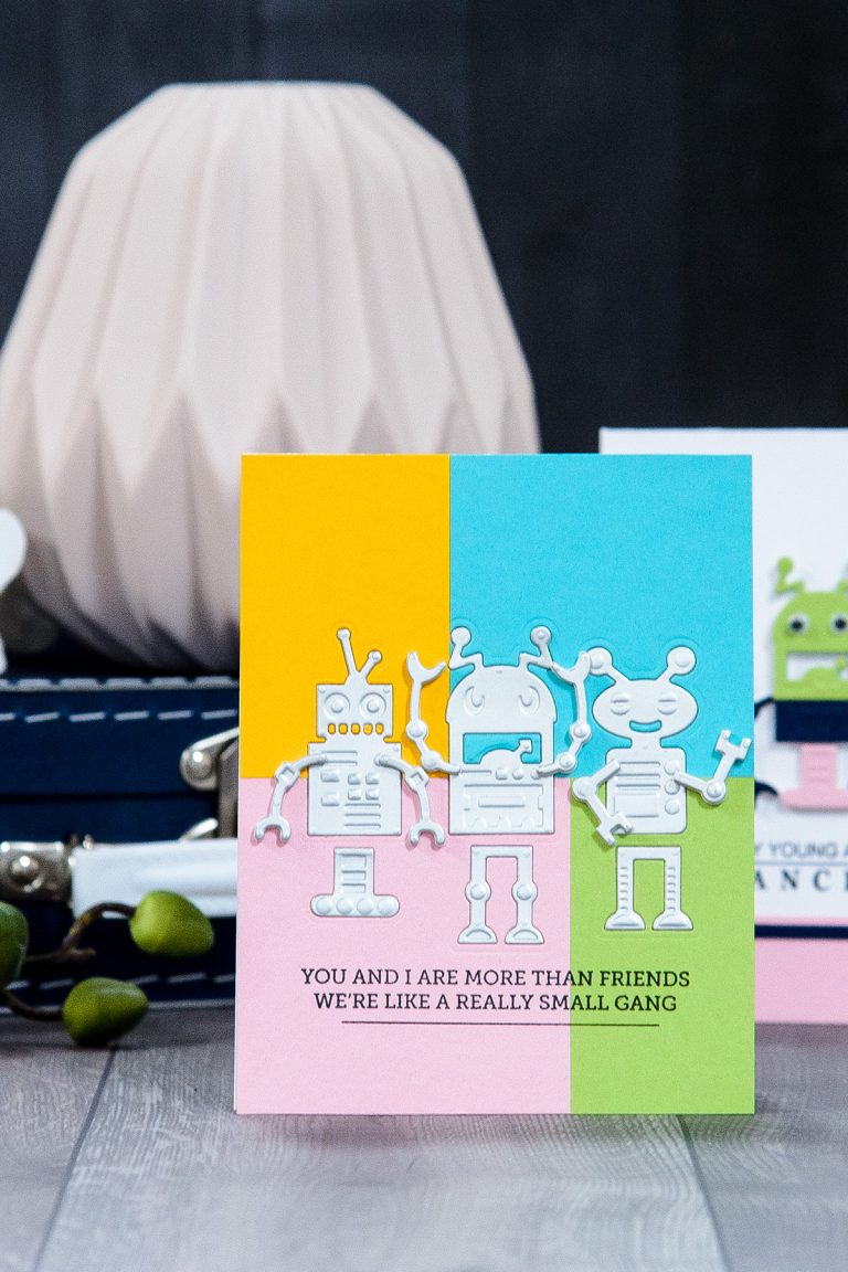 Spellbinders You And I Are More Than Friends Card by Yana Smakula using S3-309 Robots dies. #cardmaking #diecutting #spellbinders #neverstopmaking