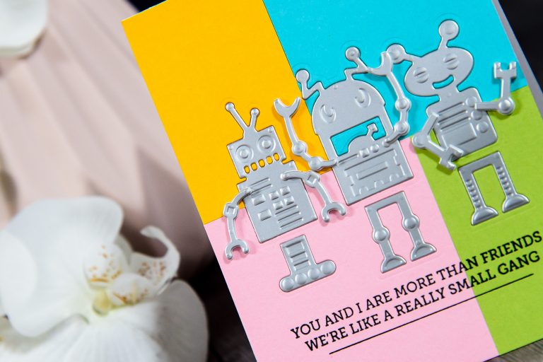 Spellbinders You And I Are More Than Friends Card by Yana Smakula using S3-309 Robots dies. #cardmaking #diecutting #spellbinders #neverstopmaking