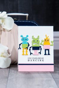 Spellbinders Stay Young and Go Dancing Card by Yana Smakula using S3-309 Robots dies. #cardmaking #diecutting #spellbinders #neverstopmaking
