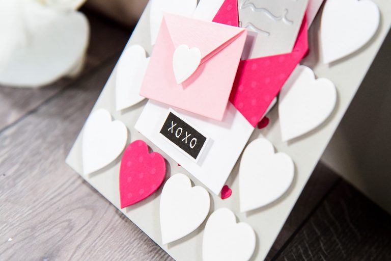 Cardmaking Inspiration | XOXO Card by Yana Smakula for Spellbinders using S3-313 Love Letter #spellbinders #valentinesdaycard #cardmaking #diecutting #neverstopmaking