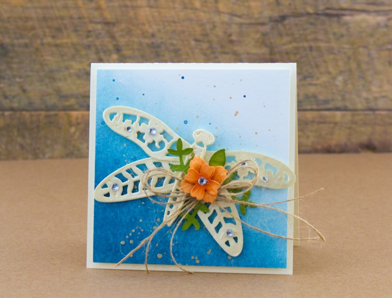 Flower Garden Collection by Sharyn Sowell - Inspiration | Botanical Dragonfly Card with Cynde. Video tutorial using S2-285 Bird on Cherry Branch, S2-287 Botanical Dragonfly, S4-847 Floral Panel Card, S5-339 Tiny Shadow Box. #spellbinders #diecutting #handmadecard #cardmaking