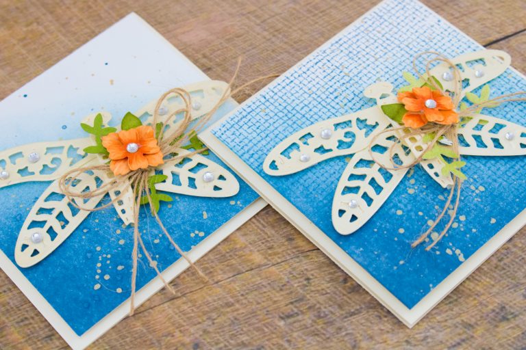 Flower Garden Collection by Sharyn Sowell - Inspiration | Botanical Dragonfly Card with Cynde. Video tutorial using S2-285 Bird on Cherry Branch, S2-287 Botanical Dragonfly, S4-847 Floral Panel Card, S5-339 Tiny Shadow Box. #spellbinders #diecutting #handmadecard #cardmaking