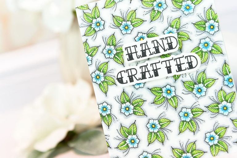 Spellbinders Handmade Collection by Stephanie Low - Inspiration | Handcrafted Card by Yana Smakula for Spellbinders using SDS-071 - Handcrafted Handmade by Stephanie Low Stamp and Die Set #cardmaking #handmadecard #stamping #adultcoloring #patternstamping #spellbinders