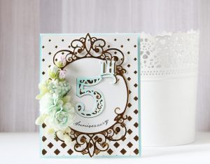 Elegant 3D Vignettes Collection by Becca Feeken - Inspiration | Anniversary & Baby Shaker Cards with Hussena for Spellbinders using: S3-314 Petite Double Bow and Flowers, S4-852 Bundle of Joy, S4-867 Cinch and Go Flowers III, S4-869 Tiered Rosettes, S5-340 Ornamental Arch, S5-342 Tiara Rondelle, S6-136 Grand Dome 3D Card, S6-138 Grand Arch 3D Card, S6-141 Filigree Numbers, SDS-054 Giving Occasion Stamp and Die Set #spellbinders #neverstopmaking #diecutting #handmadecard