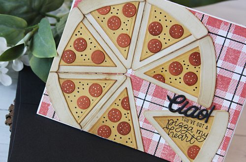 Die D-Lites Inspiration | Pizza My Heart Party Food. Video tutorial by Nichol Spohr for Spellbinders using S3-321 Party Food. #spellbinders #diecutting #handmadecard #neverstopmaking
