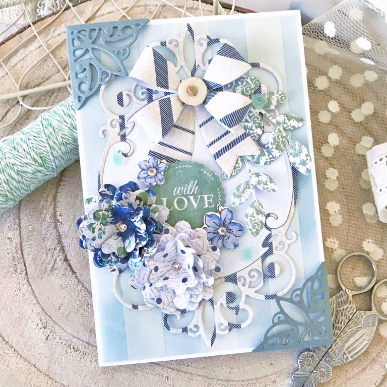 Elegant 3D Vignettes Collection by Becca Feeken Inspiration | Tiara Rondelle Card with Melissa Phillips using S3-314 Petite Double Bow and Flowers S4-867 Cinch and Go Flowers III S5-342 Tiara Rondelle dies #diecutting #handmadecard #spellbinders #neverstopmaking