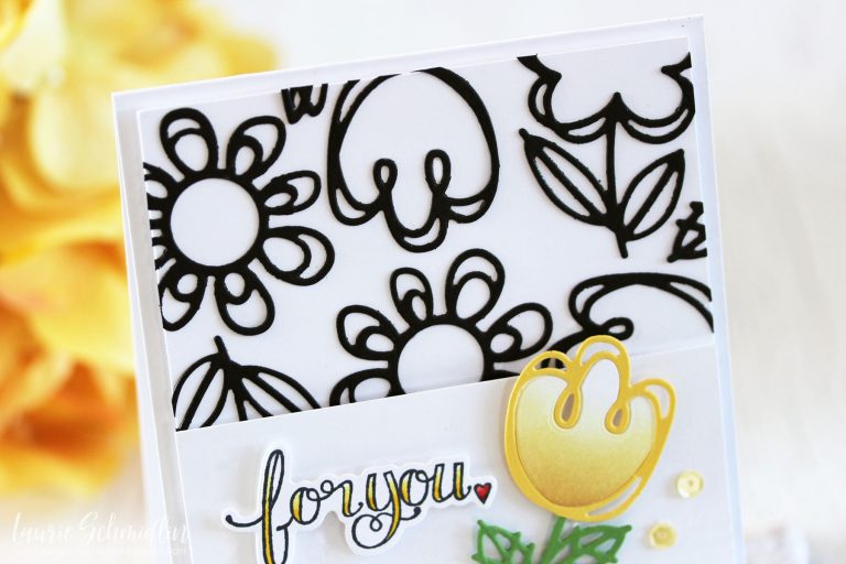 Die D-Lites Inspiration | For You Floral Card with Laurie for Spellbinders using S3-322 Sketched Blooms, SDS-107 Sentiments 2 #spellbinders #cardmaking #diecutting #handmadecard