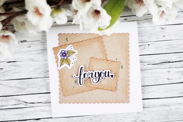 Classics March Inspiration | For You Card with Kaja for Spellbinders using S4-909 Fancy Edged Squares,  SDS-071 Handcrafted,  SDS-107 Sentiment 2 #spellbinders #neverstopmaking #diecutting #handmadecard 