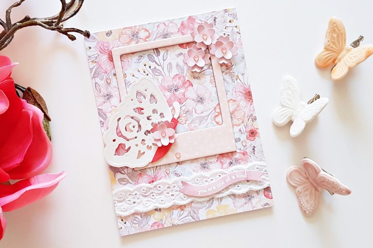 Flower Garden Collection by Sharyn Sowell - Inspiration | Soft Floral Cards with Zsoka for Spellbinders using: S2-285 Bird on Cherry Branch,  S2-286 Botanical Butterfly,  S4-851 Dimensional Floral Panel,  S5-339 Tiny Shadow Box #cardmaking #diecutting #handmadecard #spellbinders