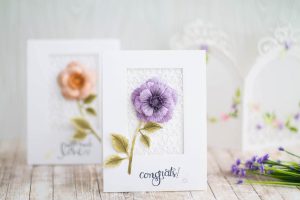 Blooming Garden Collection by Marisa Job - Inspiration | Floral Cards by Elena Salo for Spellbinders using S4-916 Blooming Rose, S5-358 Swirl Happy Birthday Frame, S6-146 Heart Flower Box, SBS-138 Cling Stamp Set #spellbinders #diecutting #handmadecard #neverstopmaking #diecut