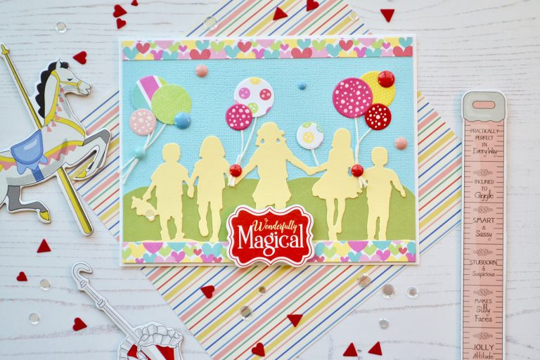 Little Loves Collection by Sharyn Sowell Inspiration-Inspiration | Silhouette Series with Susie for Spellbinders using:  S4-116 Standard Circles S4-895 Away We Go S5-349 Little Loves A2 Card #spellbinders #neverstopmaking #cardmaking #diecutting #handmadecard