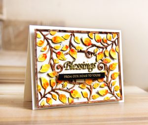 Thoughtful Expressions Collection by Marisa Job - Inspiration | Watercolour Blessings Card by Erum Tasneem for Spellbinders using S5-336 Blessings Vine Frame #spellbinders #marisajob #diecutting #handmadecard #watercolorcard