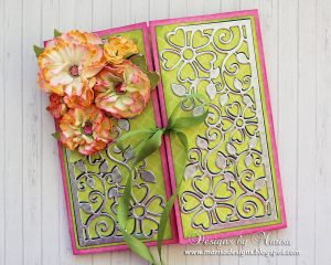 Especially Made For You Card by Marisa Job for Spellbinders featuring Blooming Garden Collection. Project created using S2-297 Especially Made For You, S4-916 Blooming Rose, S4-915 Top Floral Panel #spellbinders #diecutting #handmadecard #neverstopmaking #marisajob