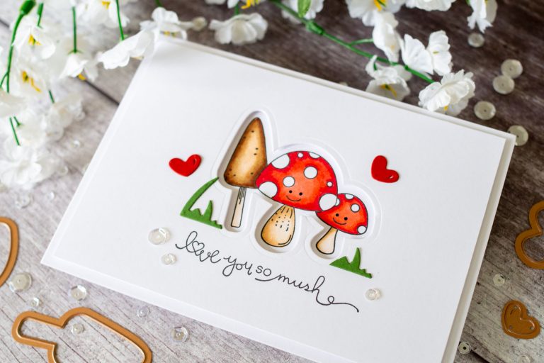 The Perfect Match Collection by Debi Adams - Inspiration | Getting All Mushy by Gemma for Spellbinders using SDS-129 Getting All Mushy #spellbinders #stamping #copiccoloring #neverstopmaking #diecutting #handmadecard