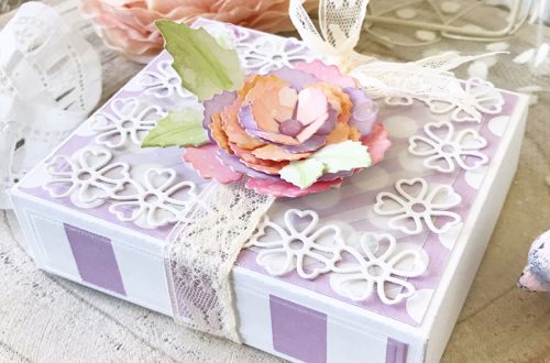 Blooming Garden Collection by Marisa Job - Inspiration | Floral Box by Melissa Phillips for Spellbinders using S4-916 Blooming Rose, S6-146 Heart Flower Box. #spellbinders #neverstopmaking #diecutting #giftbox