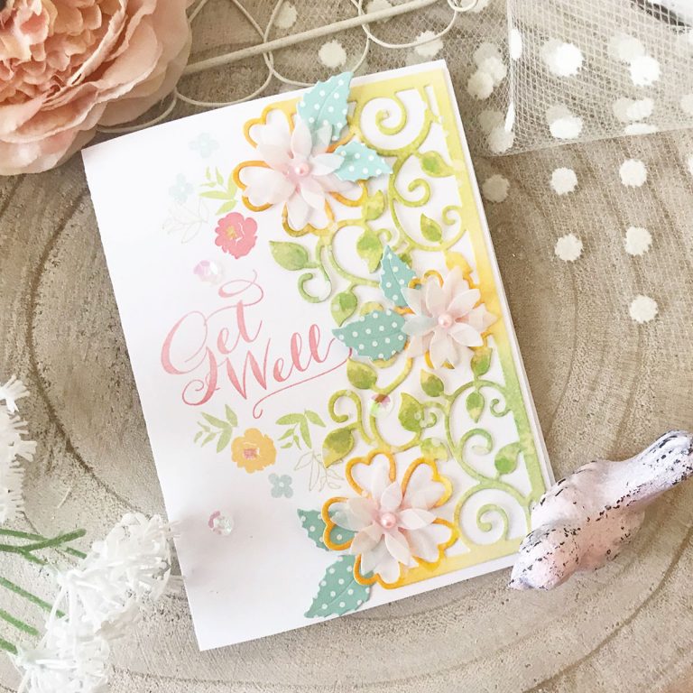 Blooming Garden Collection by Marisa Job Inspiration | Layered Cards by Melissa Phillips for Spellbinders using S3-335 Rose Buds, S4-914 Side Floral Panel, S4-916 Blooming Rose dies #spellbinders #neverstopmaking #diecutting #handmadecard