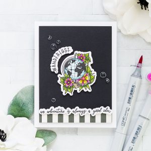 Spellbinders Inked Messages Collection Inspiration | An Adventure Card Featuring Wanderlust Stamp and Die Set by Stephanie Low #spellbinders #neverstopmaking #stamping #handmadecard #cardmaking