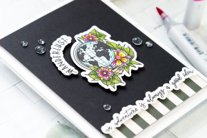 Spellbinders Inked Messages Collection Inspiration | An Adventure Card Featuring Wanderlust Stamp and Die Set by Stephanie Low #spellbinders #neverstopmaking #stamping #handmadecard #cardmaking
