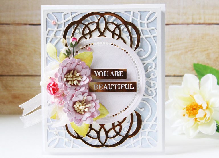 Romancing The Swirl Collection by Becca Feeken - Inspiration | Shaped Cards with Hussena for Spellbinders using: S4-928  Hemstitch Circles  S4-930 Curvy Labels  S5-364 A2 Corner Cotillion S5-367  Flourished Square S5-369  Ringlet Round #spellbinders #neverstopmaking #cardmaking #diecutting #handmadecard