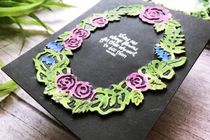 Flower Garden collection by Sharyn Sowell - Inspiration | Floral Wreath by Ruby for Spellbinders using S4-​851​ Dimensional Floral Panel​ #spellbinders #neverstopmaking #diecutting #handmadecard