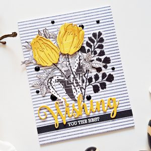 Exclusive Indie Collection Inspiration | Layered Tulips Cards by Zsoka for Spellbinders. Using: SDS-154 Hugs Expressions SDS-157 Wishing Expressions S4-923 Layered Tulip S4-920 Layered Monarch. #spellbinders #diecutting #handmadecard #neverstopmaking