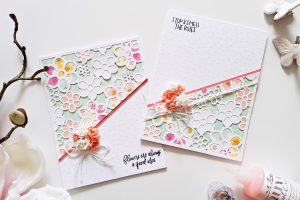 Special Moments Collection by Marisa Job - Inspiration | Floral Cards by Zsoka Marko for Spellbinders. Using: S5-376 Miss You Swirl, S5-378 Floral Oval, S5-375 Flower Background, S4-907 Fancy Edged Ovals #spellbinders #diecutting #handmadecard #neverstopmaking