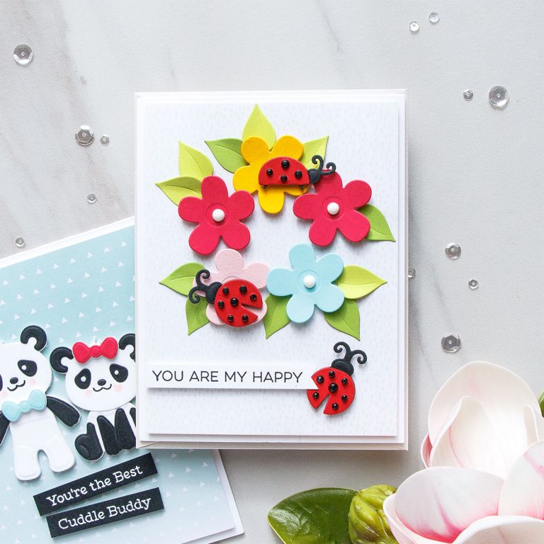 Cardmaking Inspiration | You Are My Happy Card Featuring Lady Bug Garden by Yana Smakula for Spellbinders. S3-316 Lady Bug Garden #spellbinders #diecutting #handmadecard #neverstopmaking 