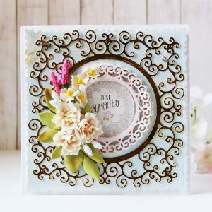 Special Moments Collection by Marisa Jov - Inspiration | Layered Cards by Hussena for Spellbinders. Dies used: S4-116 Standard Circles SM, S4-942 Swirls Border, S4-944 Floral Lace Border, S5-374 Special Day Frame, S5-378 Floral Oval, S7-215 Vintage Stitched Squares dies #spellbinders #diecutting #handmadecard #neverstopmaking #marisajob