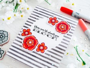 Spellbinders Inked Messages Collection by Stephanie Low - Inspiration | Bloom Card with Gemma featuring SDS-142 Bloom Where You Are Planted #spellbinders #stamping #neverstopmaking
