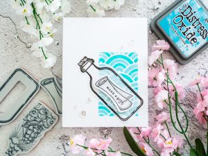 Spellbinders Inked Messages Collection by Stephanie Low - Inspiration | Message in a Bottle Card with Gemma featuring SDS-145 Message In A Bottle #spellbinders #neverstopmaking #cardmaking