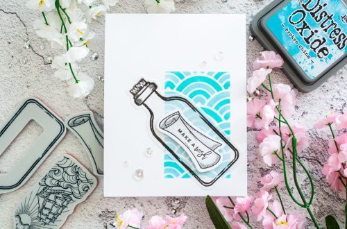 Spellbinders Inked Messages Collection by Stephanie Low - Inspiration | Message in a Bottle Card with Gemma featuring SDS-145 Message In A Bottle #spellbinders #neverstopmaking #cardmaking
