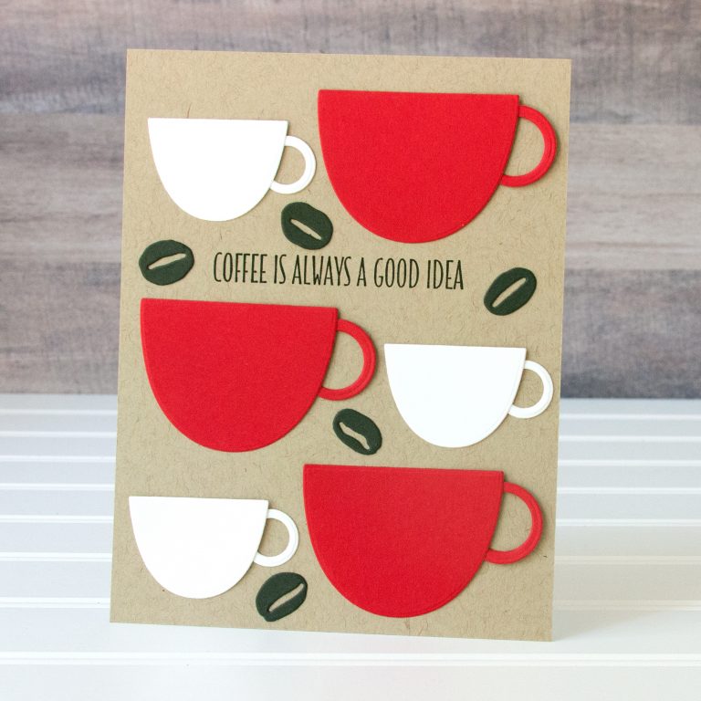 Spellbinders Cuppa Coffee, Cuppa Tea Collection by Sharyn Sowell - Inspiration | Better with Coffee Card with Jean Manis featuring S3-346 Cup and Beans #spellbinders #neverstopmaking #diecutting #sharynsowell #handmadecard
