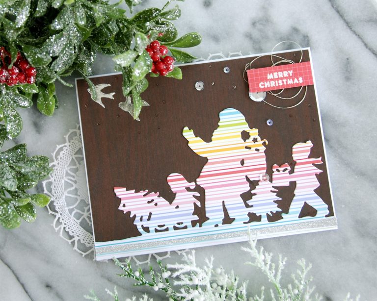 Spellbinders A Sweet Christmas Collection by Sharyn Sowell - Inspiration | Love & Joy Card with Virginia featuring S5-373 Santa Parade #spellbinders #neverstopmaking #sharynsowell