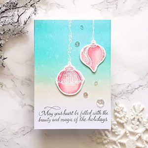 Spellbinders Zenspired Holidays Collection by Joanne Fink - Inspiration | Beautiful Ornaments with Alexandra Suta featuring SBS-164 Dangling Ornaments, SBS-165 Christmas Sentiments #spellbinders #neverstopmaking