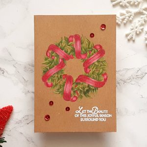 Spellbinders Zenspired Holidays Collection by Joanne Fink - Inspiration | Christmas Wreath with Alexandra Suta featuring SBS-168 Sentiments Wreath, SBS-166 Joyful Season Angel #spellbinders #neverstopmaking