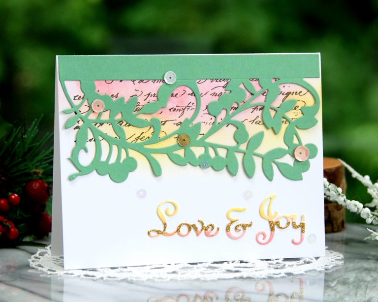 Spellbinders A Sweet Christmas Collection by Sharyn Sowell - Inspiration | Love & Joy Card with Virginia Lu #spellbinders #diecutting #neverstopmaking #sharynsowell
